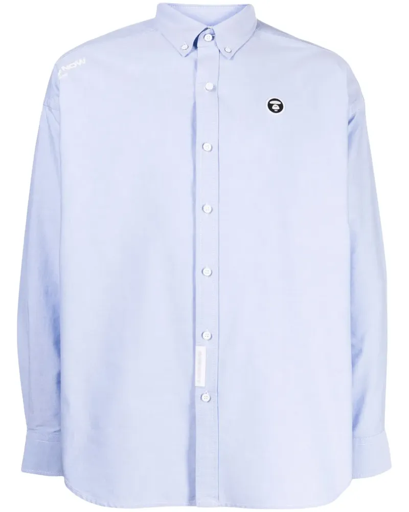 BAPE Hemd mit Logo-Patch - Blau Blau