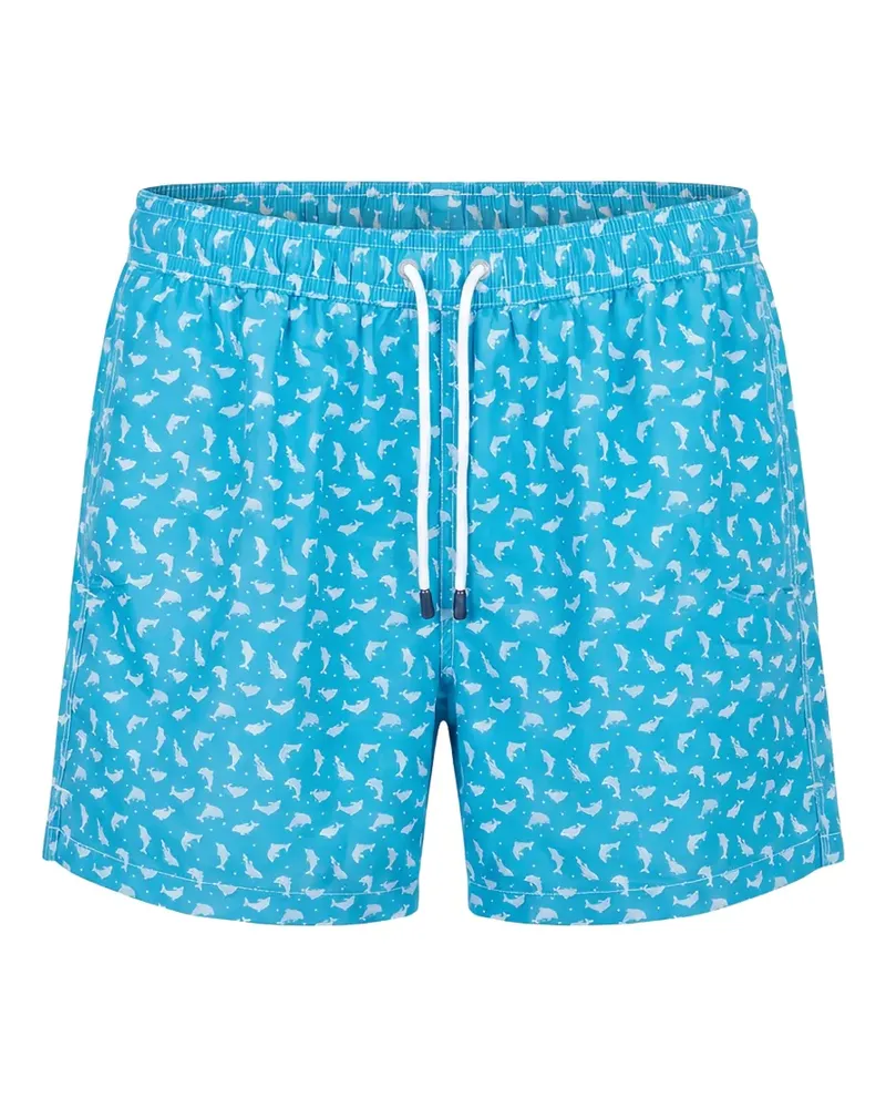Fedeli Madeira Badeshorts mit Delfin-Print - Blau Blau