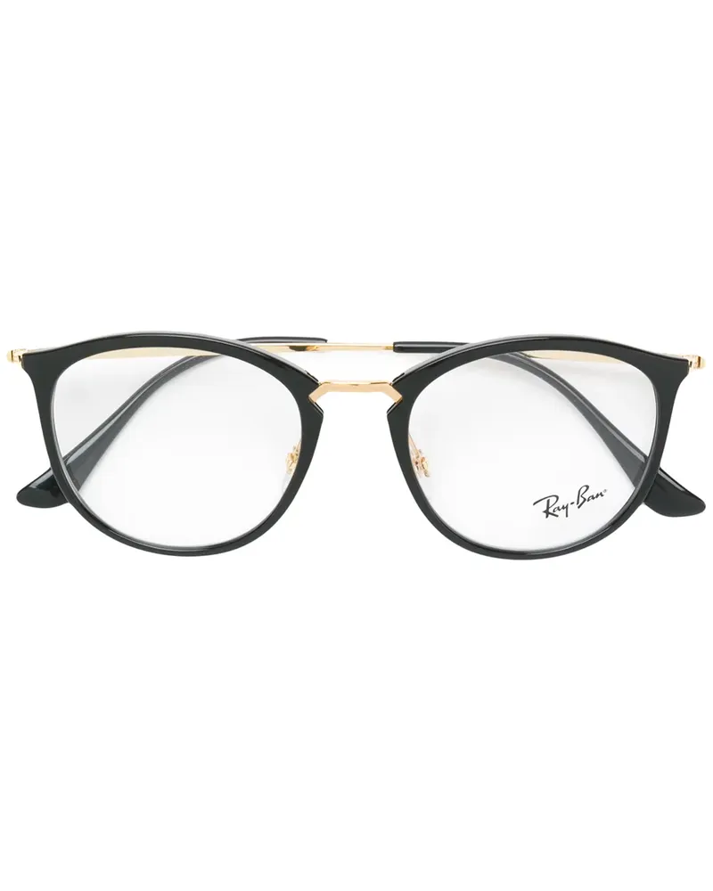 Ray Ban Brille mit runden Gläsern - Schwarz Schwarz