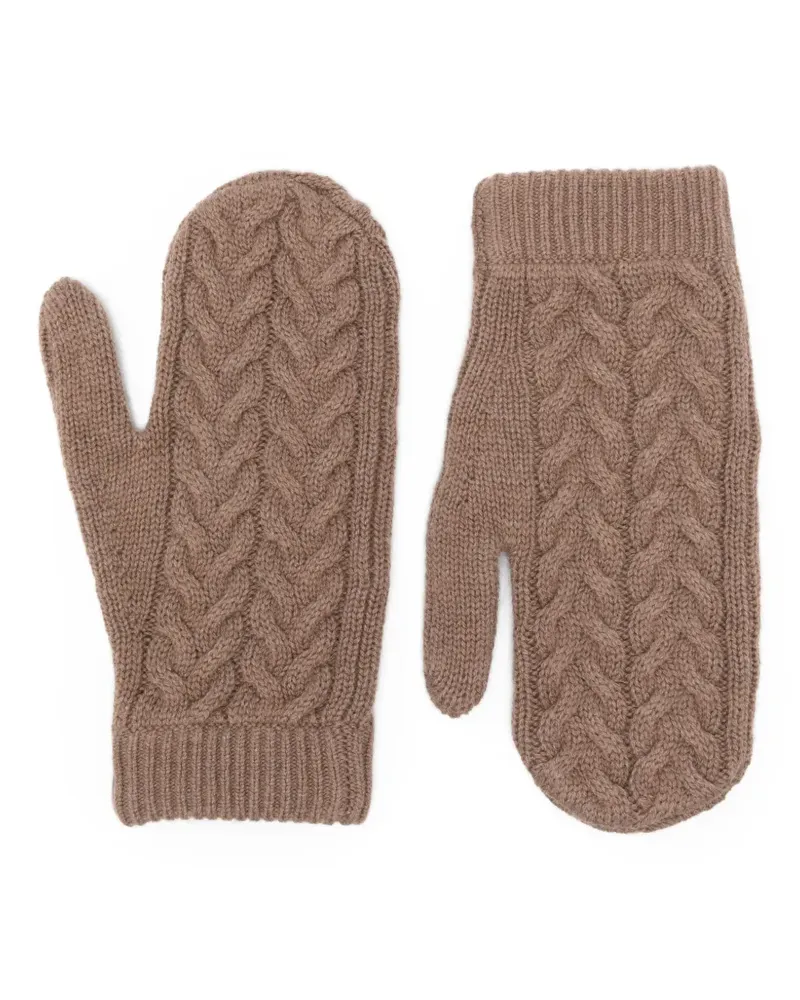 Max Mara Handschuhe mit Zopfmuster - Braun Braun