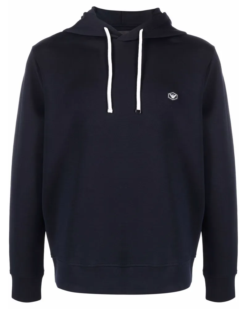 Emporio Armani Hoodie mit Logo-Patch - Blau Blau