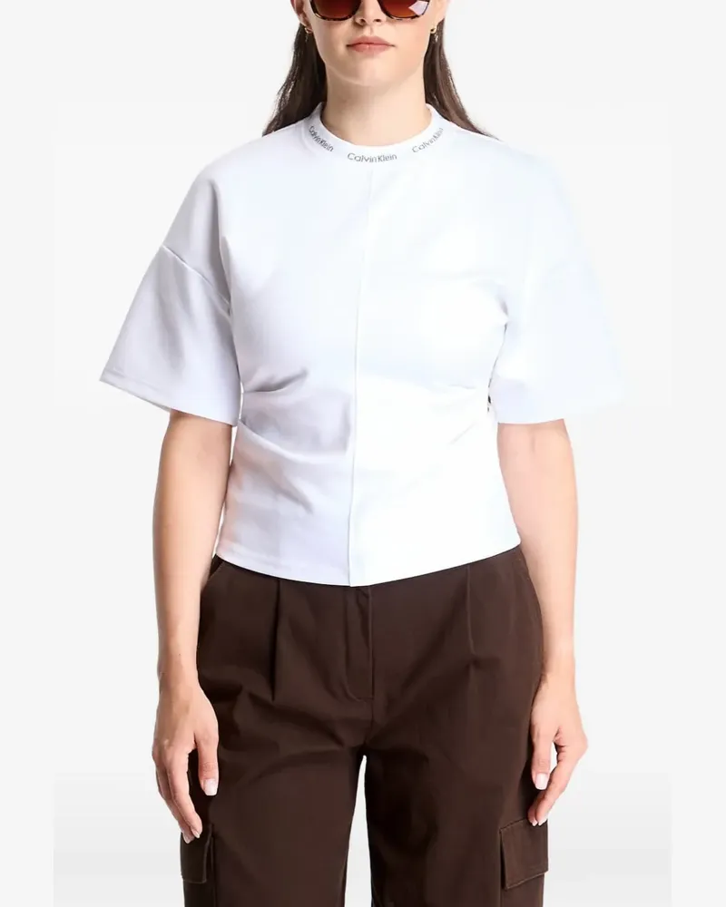 Calvin Klein logo-neck interlock T-shirt - Weiß Weiß