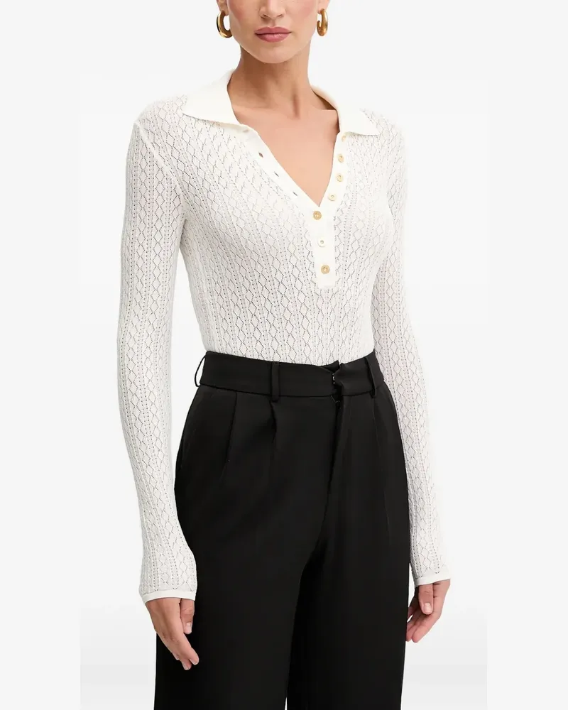 Elisabetta Franchi Poloshirt aus Pointelle-Strick - Weiß Weiß