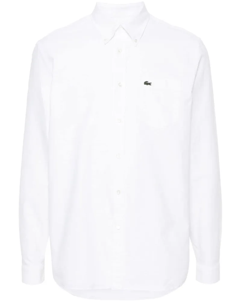 Lacoste Hemd mit Logo-Patch - Weiß Weiß