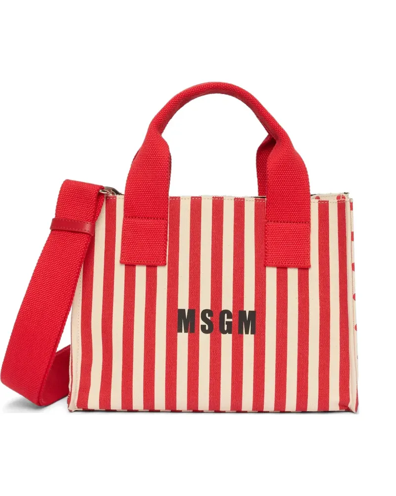 MSGM Gestreifter Shopper - Rot Rot