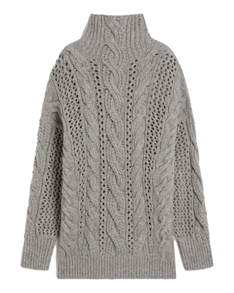 SPORTMAX Oversized-Pullover mit Zopfmuster - Grau Grau