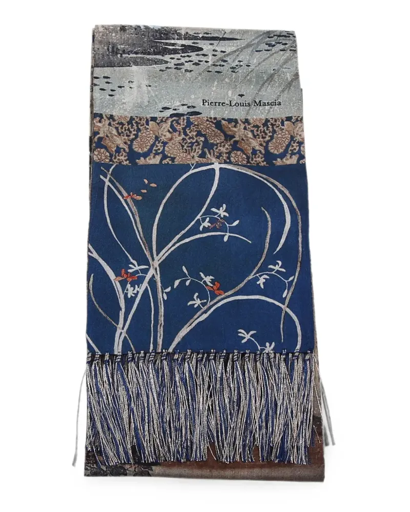 Pierre-Louis Mascia Schal mit Print-Mix - Blau Blau
