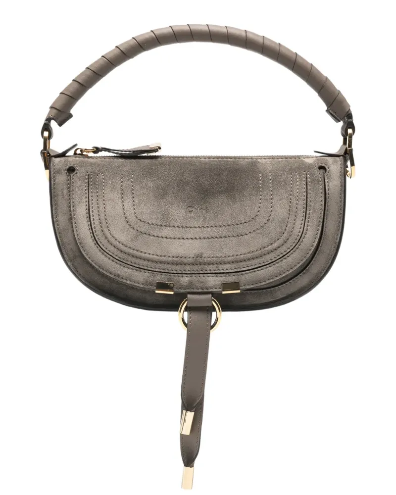 Chloé Mini Marcie Schultertasche mit Überwendlingstich-Besatz - Grau Grau