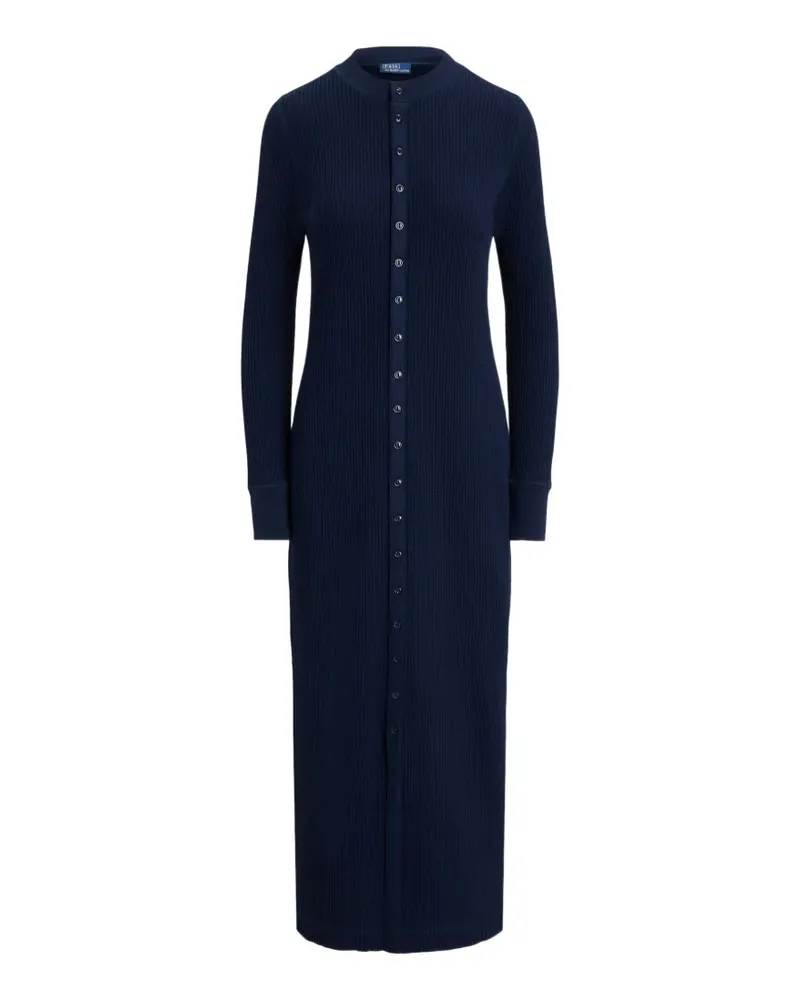 Ralph Lauren Minikleid in Waffelstrick - Blau Blau