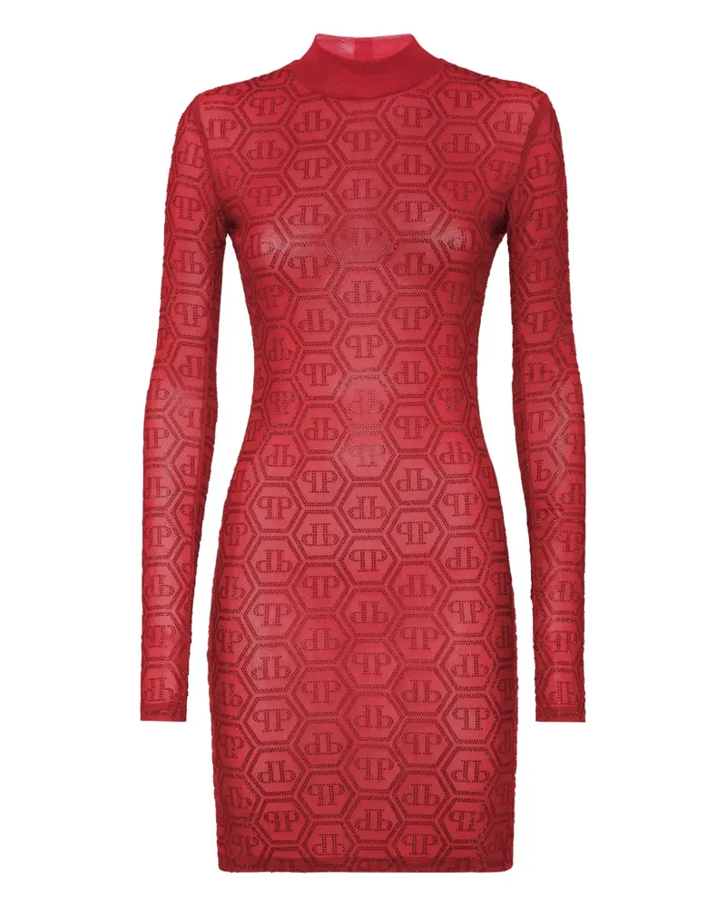 Philipp Plein Minikleid mit Monogramm-Print - Rot Rot