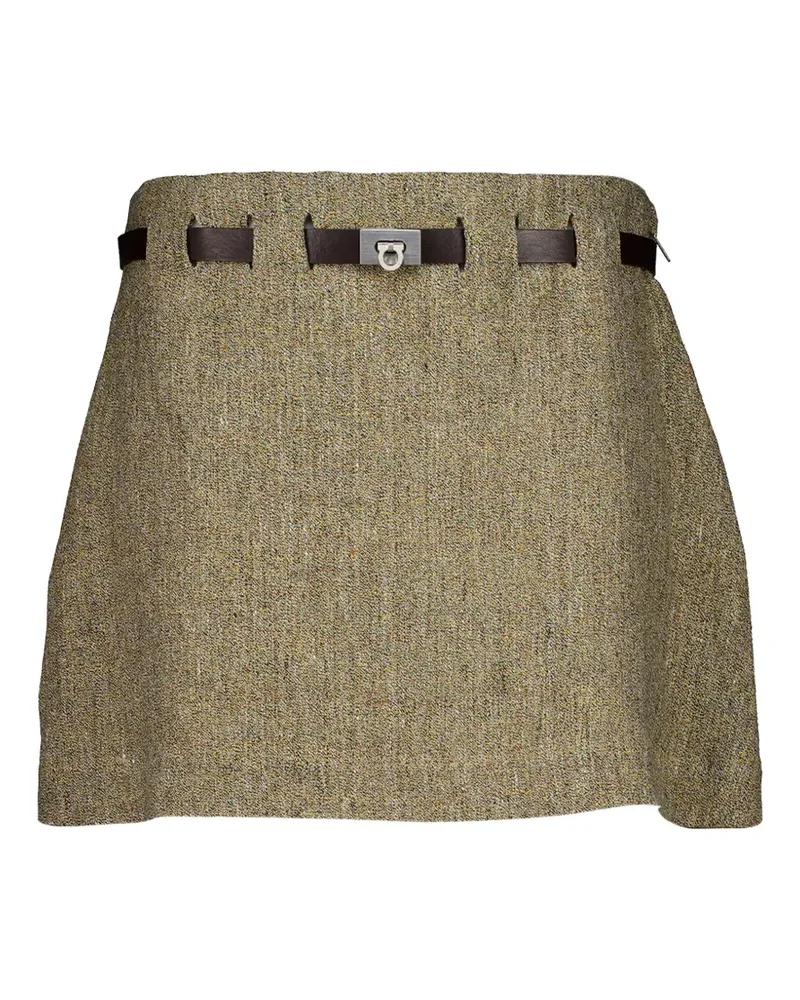 Ferragamo belted pleated short skirt - Grün Grün