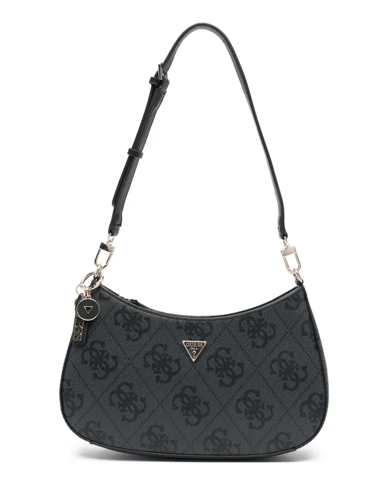 Guess Gemusterte Noelle II Schultertasche mit Anhänger - Grau Grau