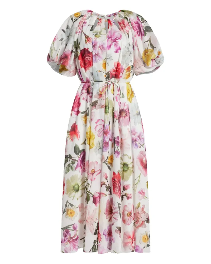 Aje. Midikleid mit Blumen-Print - Weiß Weiß