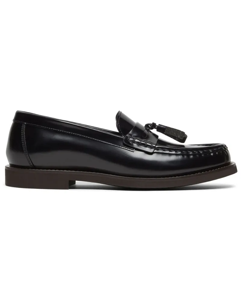 Brunello Cucinelli Polierte Loafer mit Monili-Quaste - Schwarz Schwarz