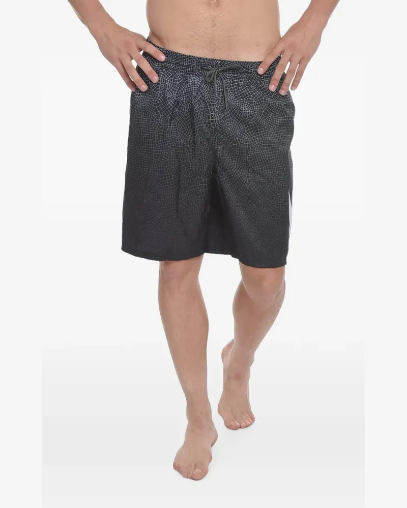 Nike Boxer Badehose mit Gitter-Print - Schwarz Schwarz