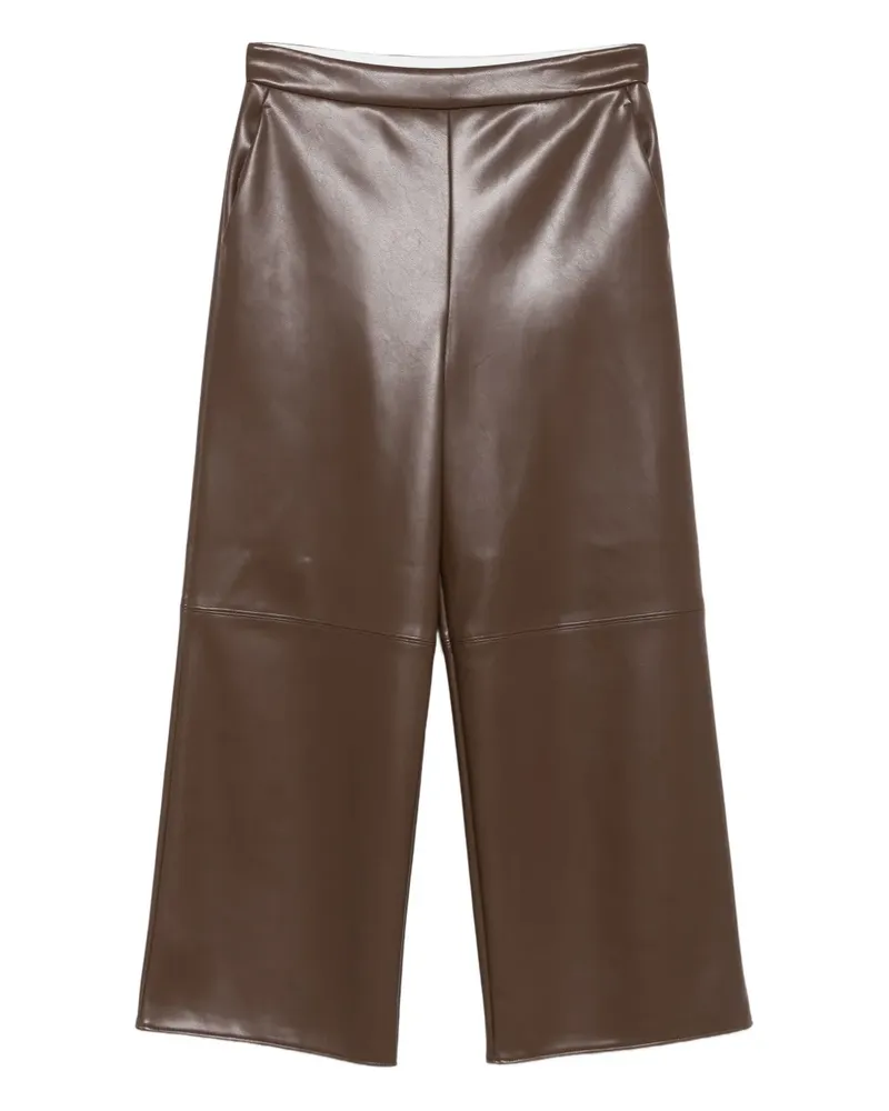 Max Mara Max Mara panelled topstitch trousers - Braun Braun