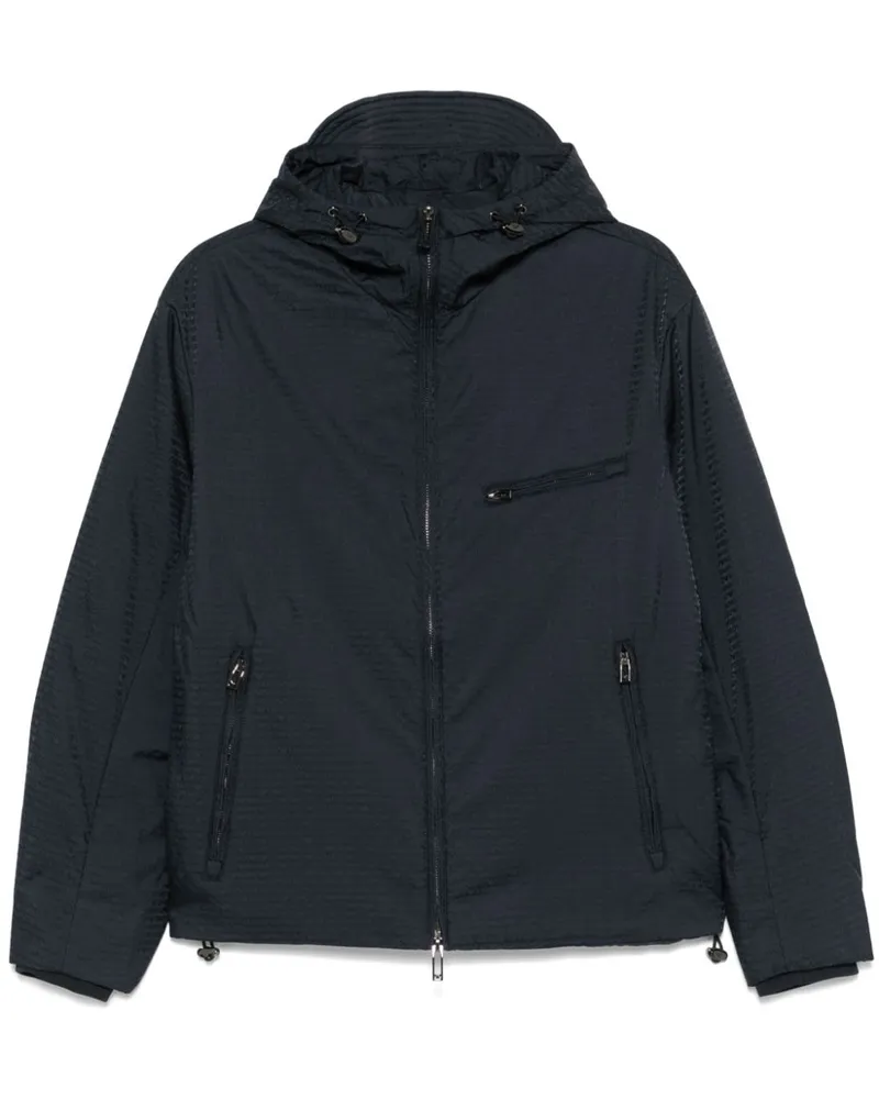 Emporio Armani Jacke mit Logo-Jacquard - Blau Blau