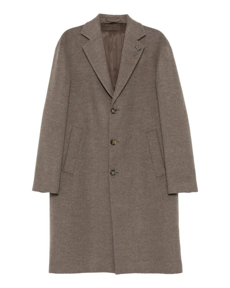 LARDINI single-breasted notched-lapels coat - Nude Nude