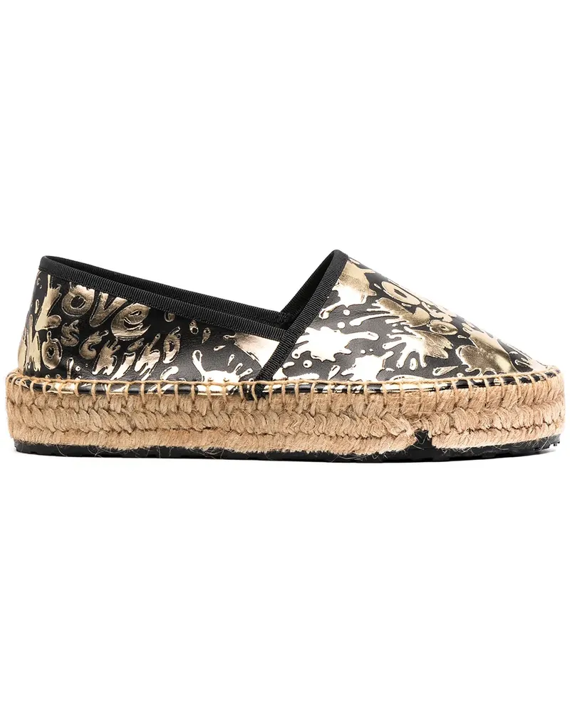 Moschino Espadrilles mit Logo - Gold Gold