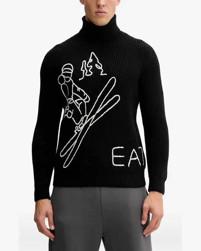 EA7 Pullover mit Rollkragen - Schwarz Schwarz