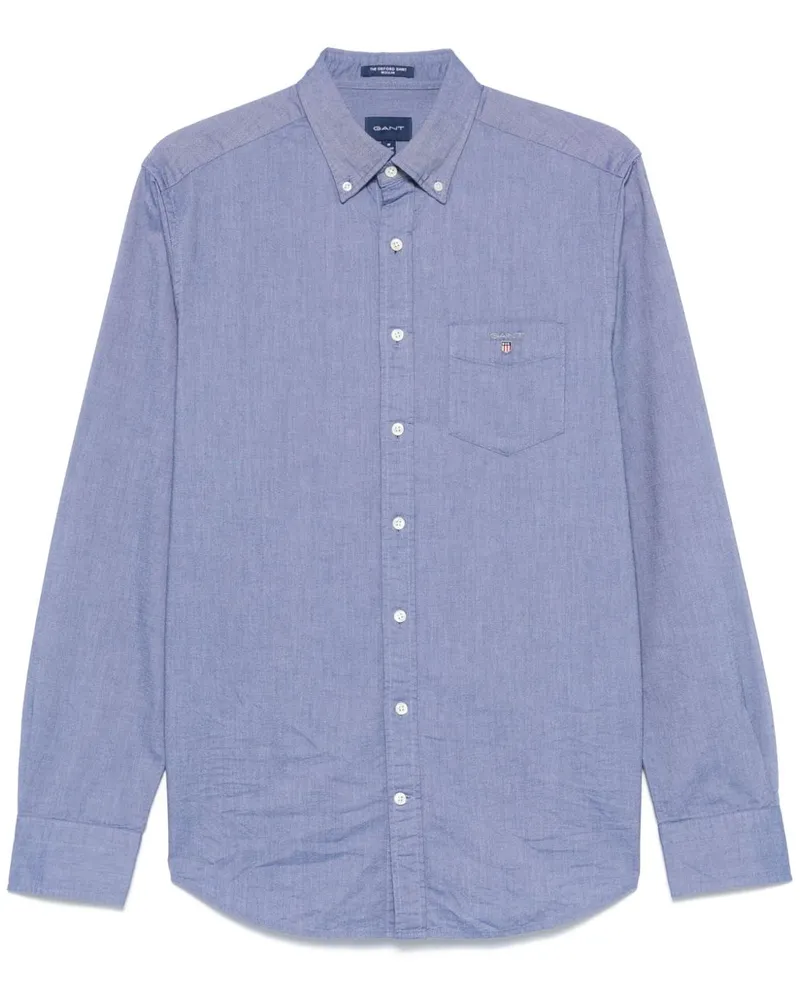 Gant Hemd mit Logo-Stickerei - Blau Blau