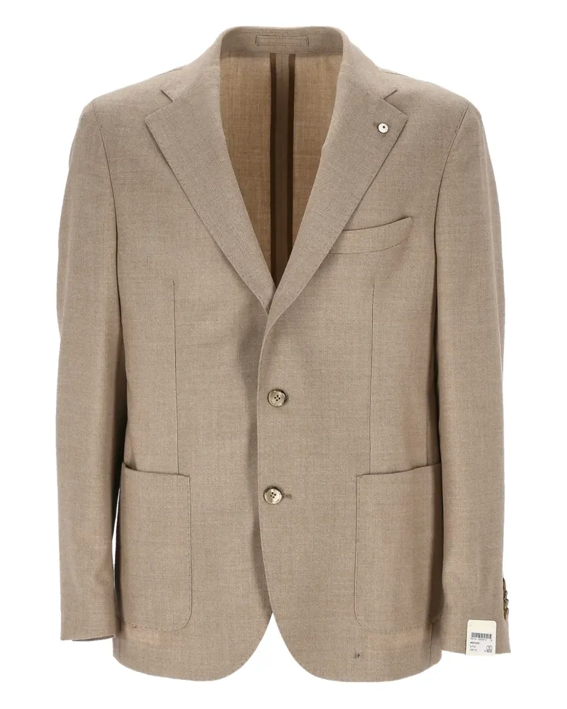 Luigi Bianchi Mantova single-breasted blazer - Nude Nude