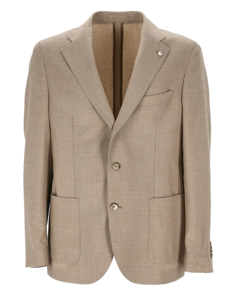 Luigi Bianchi Mantova single-breasted blazer - Nude Nude