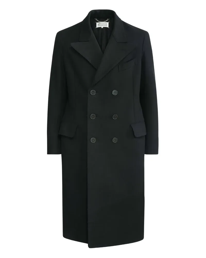 Maison Margiela Doppelreihiger Mantel - Schwarz Schwarz