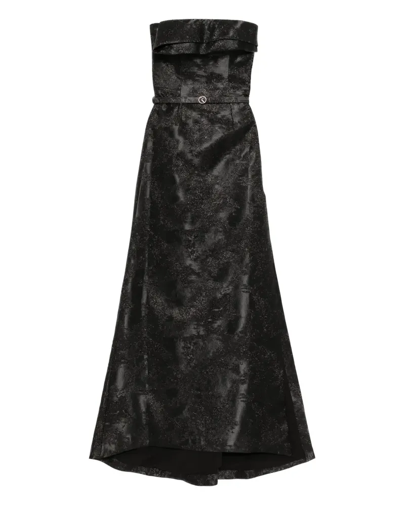 Saiid Kobeisy Langes Brokat-Kleid - Schwarz Schwarz