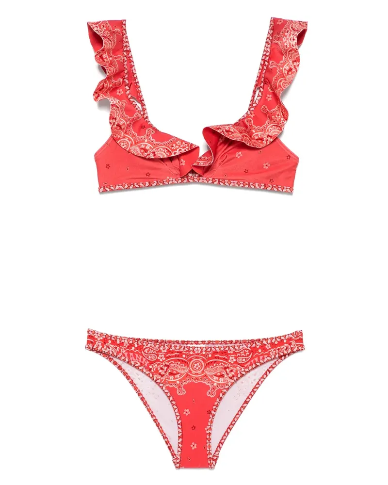 Zimmermann Lucky Frill Bikini - Rot Rot