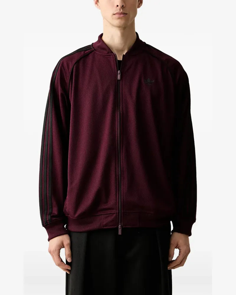 adidas side-stripe zip-up sweater - Rot Rot