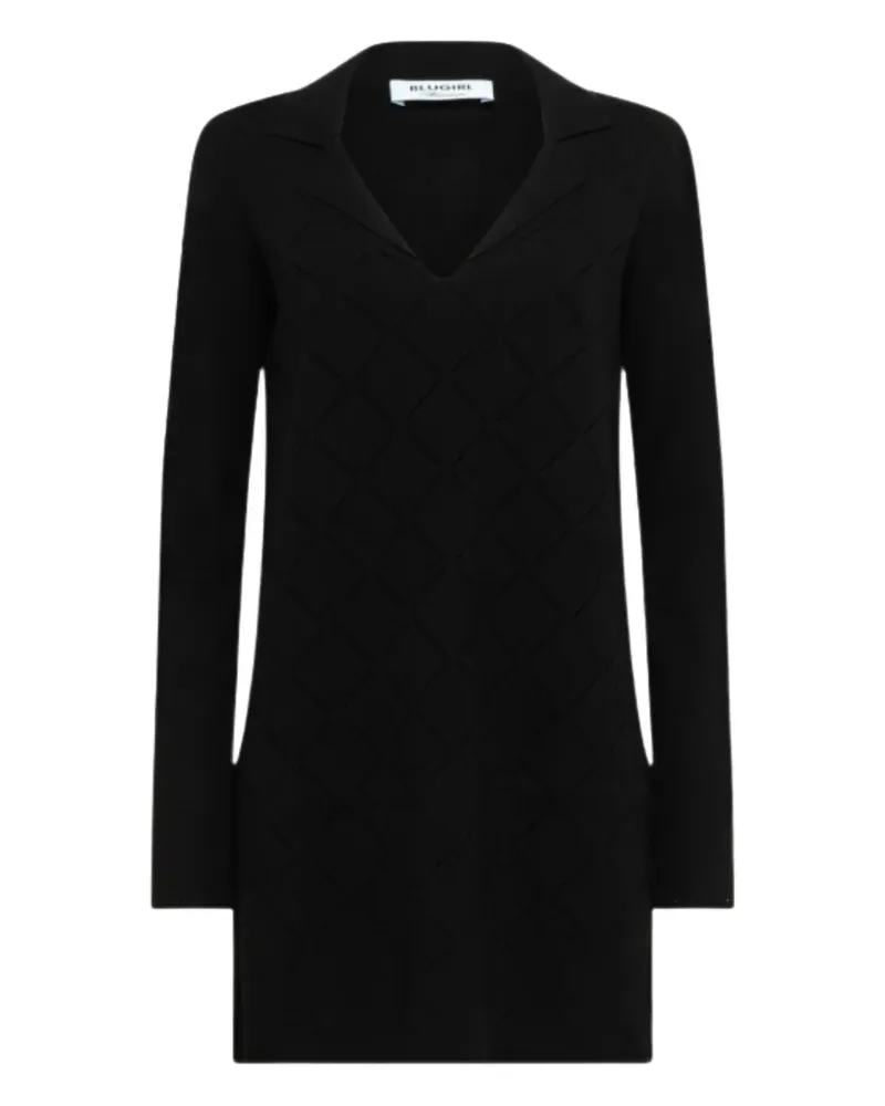 Blumarine Minikleid mit Kragen - Schwarz Schwarz