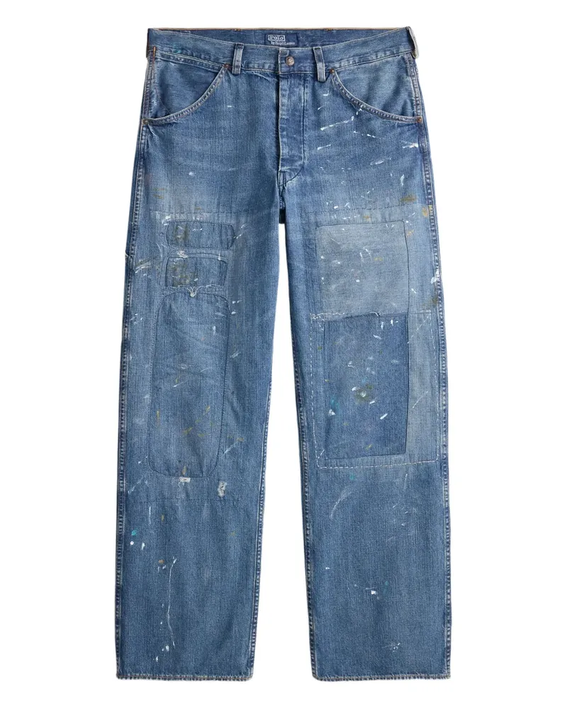 Ralph Lauren Gerade Jeans im Patchwork-Look - Blau Blau