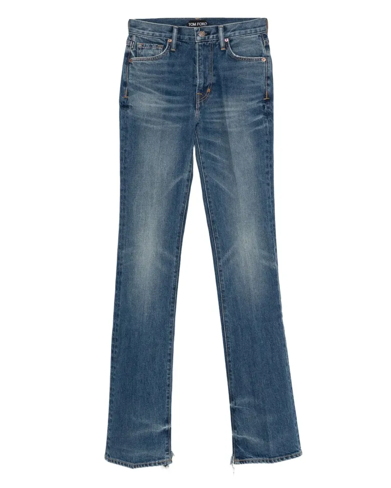 Tom Ford stretch raw denim flared trousers - Blau Blau