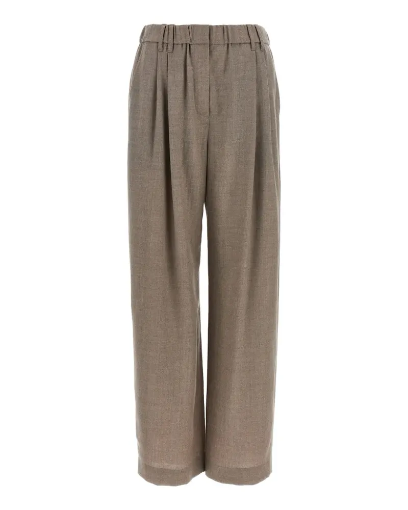 Brunello Cucinelli pleated wide-leg trousers - Nude Nude