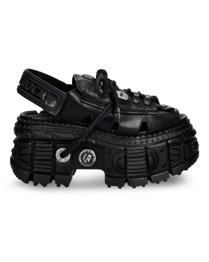 New Rock lace-up platform sandals - Schwarz Schwarz