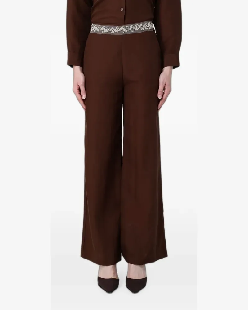Hanita embroidered palazzo pants - Braun Braun