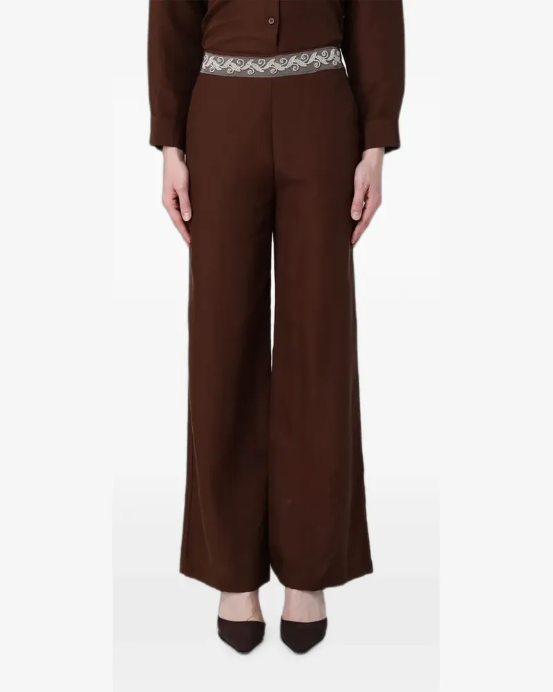 Hanita embroidered palazzo pants - Braun Braun