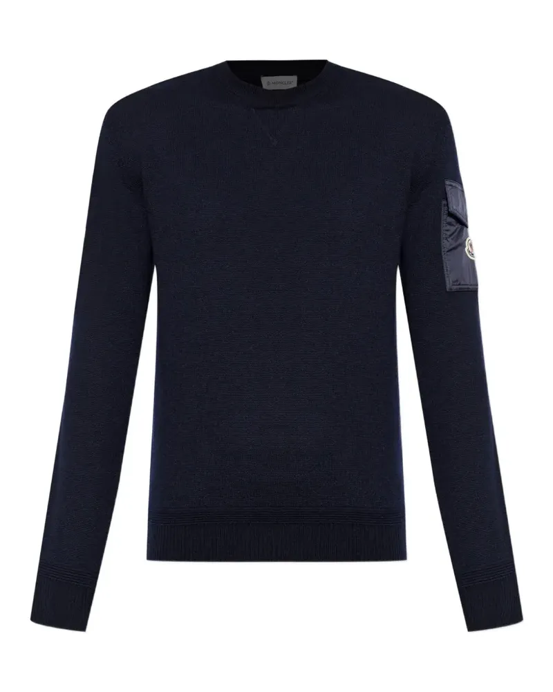 Moncler Pullover mit Ärmeltasche - Blau Blau