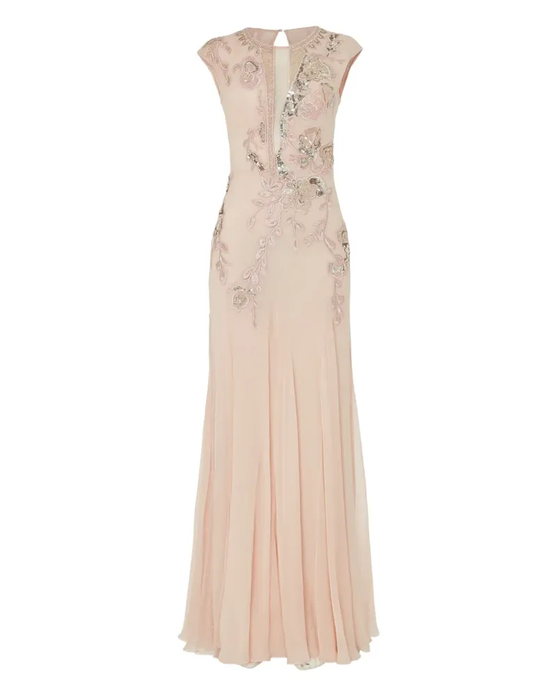 Temperley London Lilly Seidenrobe mit Blumenverzierung - Rosa Rosa