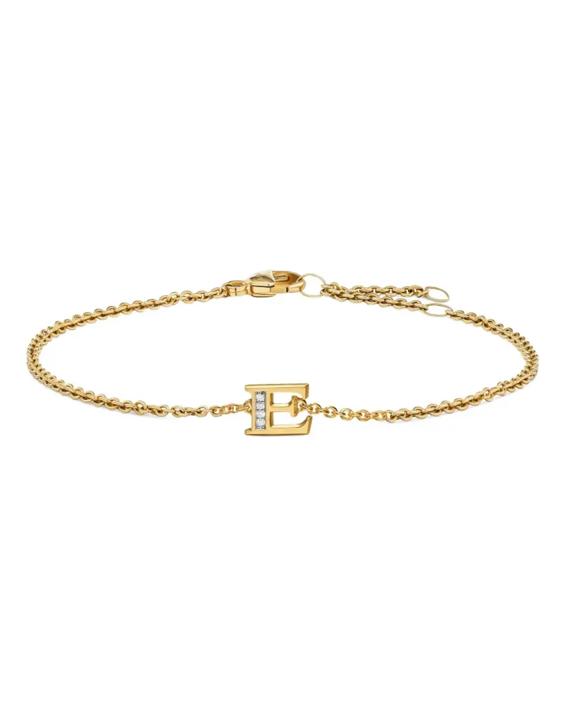 David Yurman 18kt Petite Pavé Initial Gelbgoldarmband mit Diamant Gold