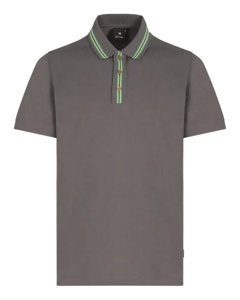 Paul Smith stripe-trim polo shirt - Grau Grau