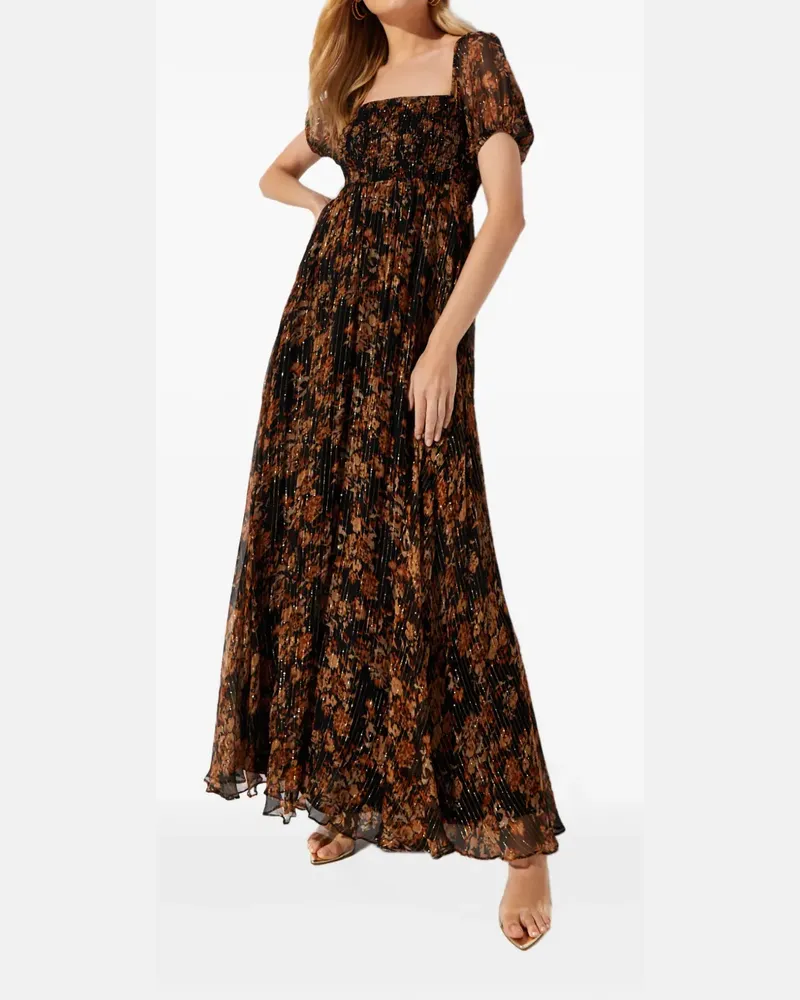 Caroline Constas Maxikleid mit Blumen-Print - Braun Braun