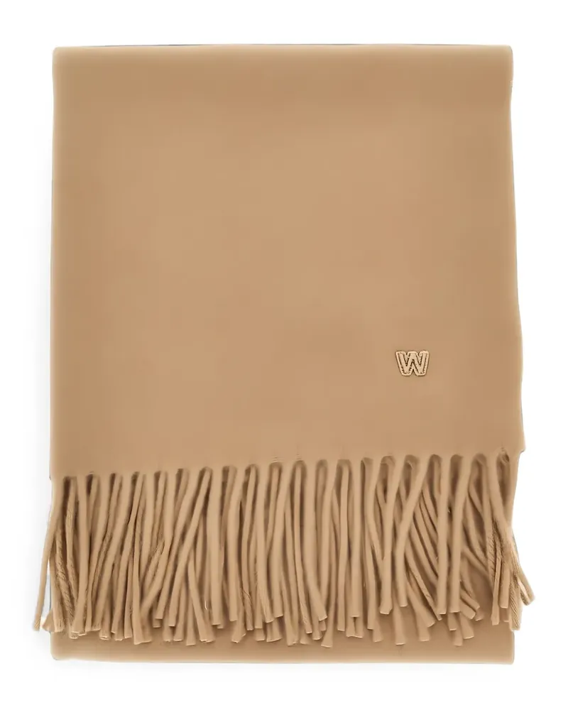 Max Mara Schal mit Logo-Stickerei - Nude Nude