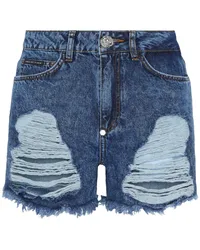 Philipp Plein Halbhohe Jeans-Shorts Blau