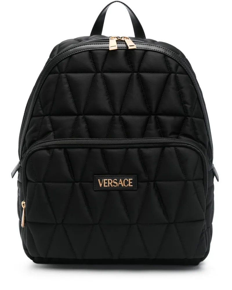 Versace Rucksack mit Logo - Schwarz Schwarz