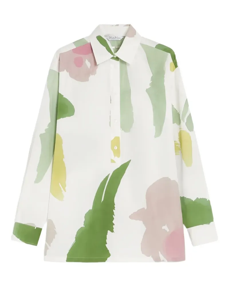 Max Mara Verace Hemd mit abstraktem Print - Weiß Weiß