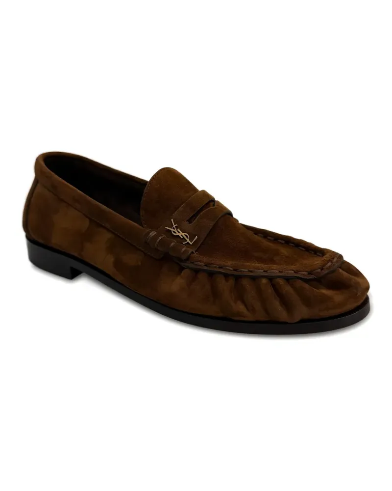 Saint Laurent logo loafers - Braun Braun