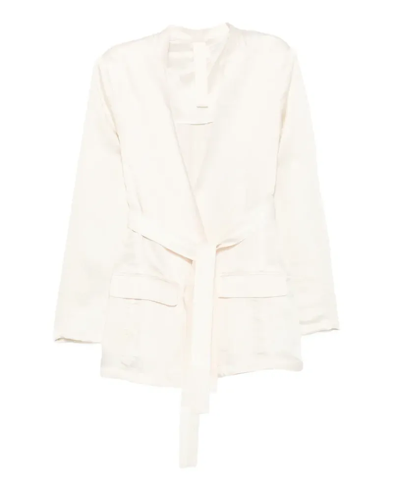 MONOCHROME belted satin-finish jacket - Nude Nude