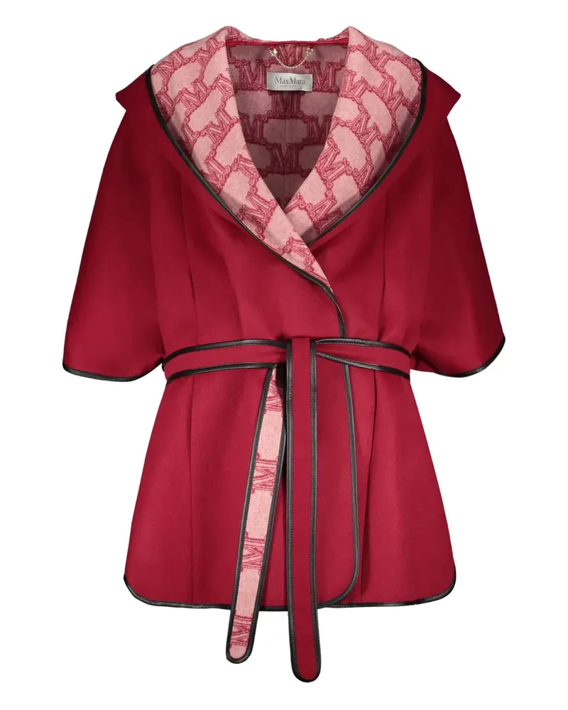 Max Mara Kapuzen-Cape mit Gürtel - Rot Rot